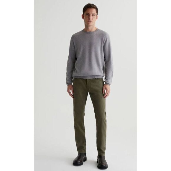 AG Adriano Goldschmied Tellis Suede Modern Slim Pants - Green - 34x34 - Picture 1 of 11